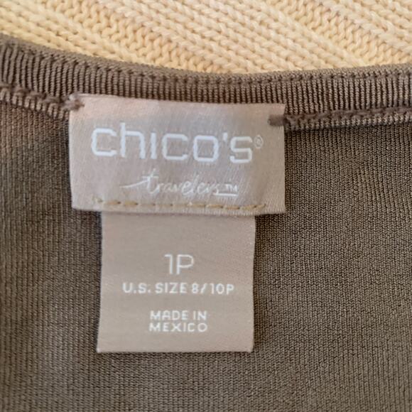 Chico's Tan Tank Sleeveless Shell Sz 8/10 Petite Medium - Picture 7 of 7